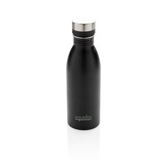 Vue Bouteille d’eau 500ml en acier inoxydable recyclé RCS de couleur noir| Krokrodeal