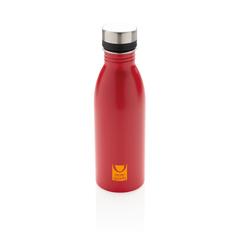 Vue Bouteille d’eau 500ml en acier inoxydable recyclé RCS de couleur rouge| Krokrodeal