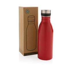Vue Bouteille d’eau 500ml en acier inoxydable recyclé RCS de couleur rouge| Krokrodeal