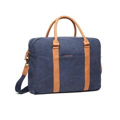 Vue VINGA Sac pour ordinateur en toile recyclée RCS Bosler de couleur bleu| Krokrodeal