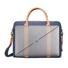 Vue VINGA Sac pour ordinateur en toile recyclée RCS Bosler de couleur bleu| Krokrodeal