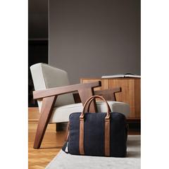 Vue VINGA Sac pour ordinateur en toile recyclée RCS Bosler de couleur bleu| Krokrodeal