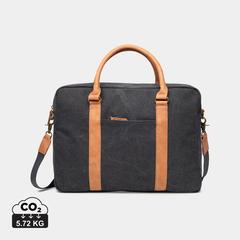 Vue VINGA Sac pour ordinateur en toile recyclée RCS Bosler de couleur noir| Krokrodeal