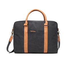 Vue VINGA Sac pour ordinateur en toile recyclée RCS Bosler de couleur noir| Krokrodeal