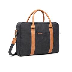 Vue VINGA Sac pour ordinateur en toile recyclée RCS Bosler de couleur noir| Krokrodeal