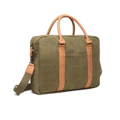 Vue VINGA Sac pour ordinateur en toile recyclée RCS Bosler de couleur vert| Krokrodeal