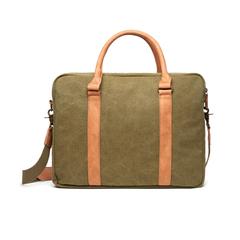 Vue VINGA Sac pour ordinateur en toile recyclée RCS Bosler de couleur vert| Krokrodeal