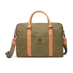 Vue VINGA Sac pour ordinateur en toile recyclée RCS Bosler de couleur vert| Krokrodeal