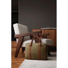 Vue VINGA Sac pour ordinateur en toile recyclée RCS Bosler de couleur vert| Krokrodeal