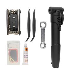 Vue Kit de réparation vélo 17 pièces de couleur noir| Krokrodeal