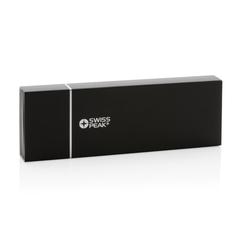 Vue Parure de stylos Swiss Peak deluxe dans une pochette en PU de couleur noir| Krokrodeal