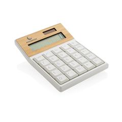 Vue Calculatrice en bambou et plastique recyclé RCS Utah de couleur marron| Krokrodeal
