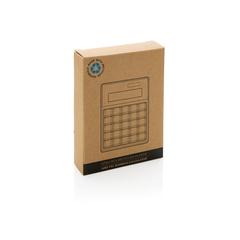 Vue Calculatrice en bambou et plastique recyclé RCS Utah de couleur marron| Krokrodeal
