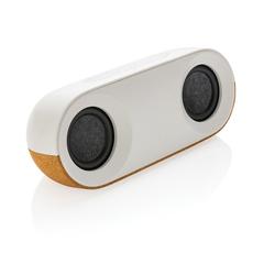 Vue Enceinte 10W en plastique recyclé RCS et liège Oregon de couleur marron| Krokrodeal