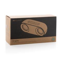 Vue Enceinte 10W en plastique recyclé RCS et liège Oregon de couleur marron| Krokrodeal