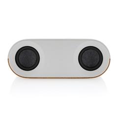 Vue Enceinte 10W en plastique recyclé RCS et liège Oregon de couleur marron| Krokrodeal