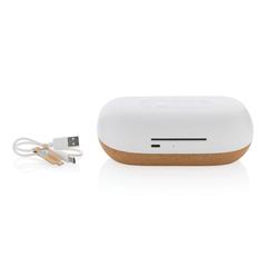 Vue Enceinte 10W en plastique recyclé RCS et liège Oregon de couleur marron| Krokrodeal