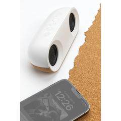 Vue Enceinte 10W en plastique recyclé RCS et liège Oregon de couleur marron| Krokrodeal