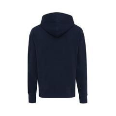 Vue Sweat à capuche en coton recyclé Iqoniq Yoho de couleur bleu| Krokrodeal