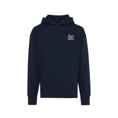 Vue Sweat à capuche en coton recyclé Iqoniq Yoho de couleur bleu| Krokrodeal