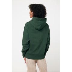 Vue Sweat à capuche en coton recyclé Iqoniq Yoho de couleur vert| Krokrodeal