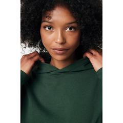 Vue Sweat à capuche en coton recyclé Iqoniq Yoho de couleur vert| Krokrodeal