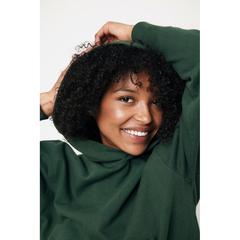 Vue Sweat à capuche en coton recyclé Iqoniq Yoho de couleur vert| Krokrodeal