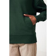 Vue Sweat à capuche en coton recyclé Iqoniq Yoho de couleur vert| Krokrodeal