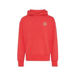 Vue Sweat à capuche en coton recyclé Iqoniq Yoho de couleur rouge| Krokrodeal