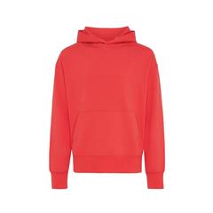 Vue Sweat à capuche en coton recyclé Iqoniq Yoho de couleur rouge| Krokrodeal