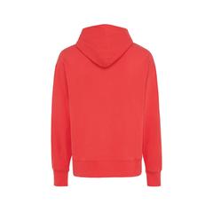 Vue Sweat à capuche en coton recyclé Iqoniq Yoho de couleur rouge| Krokrodeal