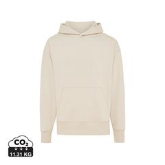 Vue Sweat à capuche en coton recyclé Iqoniq Yoho de couleur beige| Krokrodeal