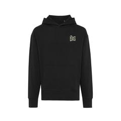 Vue Sweat à capuche en coton recyclé Iqoniq Yoho de couleur noir| Krokrodeal