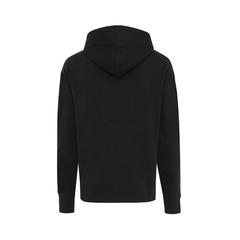 Vue Sweat à capuche en coton recyclé Iqoniq Yoho de couleur noir| Krokrodeal