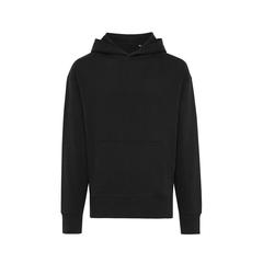 Vue Sweat à capuche en coton recyclé Iqoniq Yoho de couleur noir| Krokrodeal
