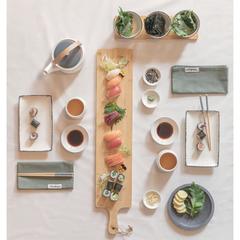 Vue Grande planche de service en bambou Ukiyo de couleur marron| Krokrodeal