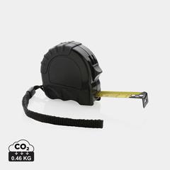 Vue Mètre ruban 3M/16 mm en plastique recyclé RCS de couleur noir| Krokrodeal