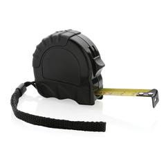 Vue Mètre ruban 3M/16 mm en plastique recyclé RCS de couleur noir| Krokrodeal