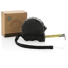 Vue Mètre ruban 3M/16 mm en plastique recyclé RCS de couleur noir| Krokrodeal