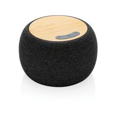 Vue Enceinte 5W en plastique recyclé RCS et bambou de couleur gris| Krokrodeal