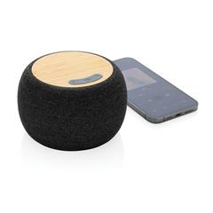 Vue Enceinte 5W en plastique recyclé RCS et bambou de couleur gris| Krokrodeal