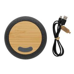 Vue Enceinte 5W en plastique recyclé RCS et bambou de couleur gris| Krokrodeal