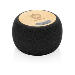 Vue Enceinte 5W en plastique recyclé RCS et bambou de couleur gris| Krokrodeal