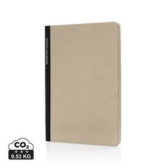 Vue Stylo Carnet A5 en papier canne à sucre de couleur noir| Krokrodeal
