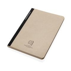 Vue Stylo Carnet A5 en papier canne à sucre de couleur noir| Krokrodeal