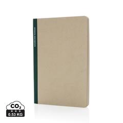 Vue Stylo Carnet A5 en papier canne à sucre de couleur vert| Krokrodeal
