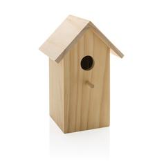Vue Maison pour oiseaux en bois de couleur marron| Krokrodeal
