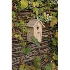 Vue Maison pour oiseaux en bois de couleur marron| Krokrodeal