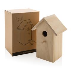 Vue Maison pour oiseaux en bois de couleur marron| Krokrodeal