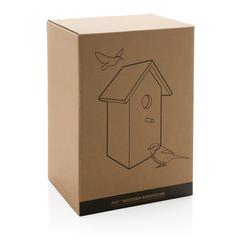 Vue Maison pour oiseaux en bois de couleur marron| Krokrodeal